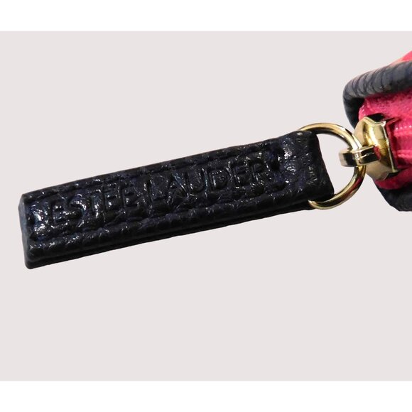 Estee Lauder Animal Print Cosmetic Bag Womens Pink Tan Travel Zip Closure - Picture 3 of 5